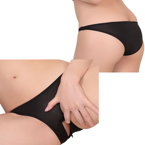 ジッパー付きフルバック ブラック