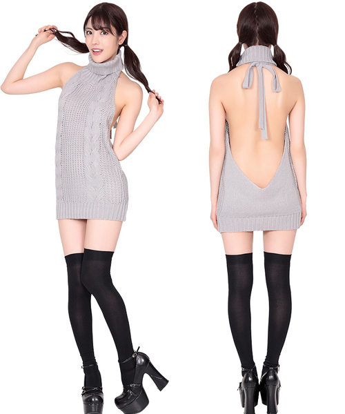 童貞を殺すセーター グレー&ニーハイセット