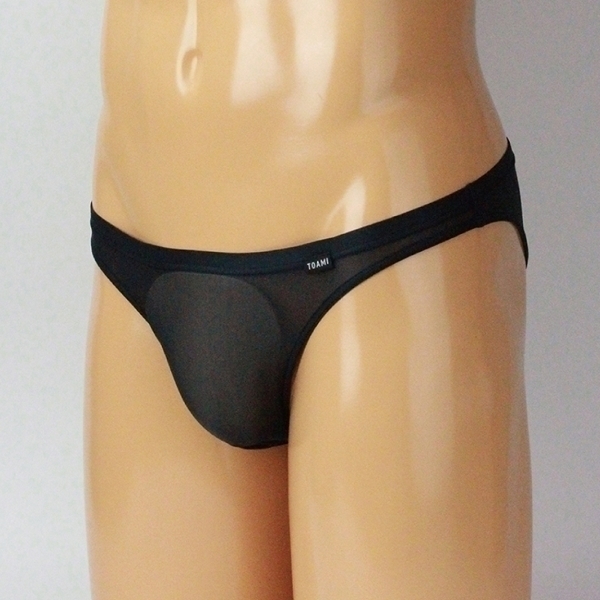 メンズ 極薄ストレッチハーフシームフルバック ブラック