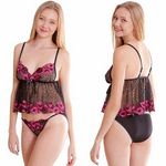 ラグジュアリーレースショートベビードール&ショーツ(ランジェリー) ラグジュアリーレースショートベビードール&ショーツ