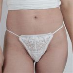 光沢柔らかレース付き脇ゴムポケット付きTバック (ホワイト)(ローター) 光沢柔らかレース付き脇ゴムポケット付きTバック (ホワイト)