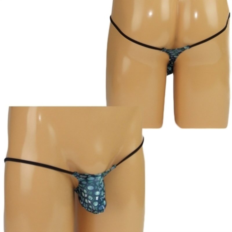 メンズ　２ｗａｙストレッチバブル柄極小Ｔバック　ブルー