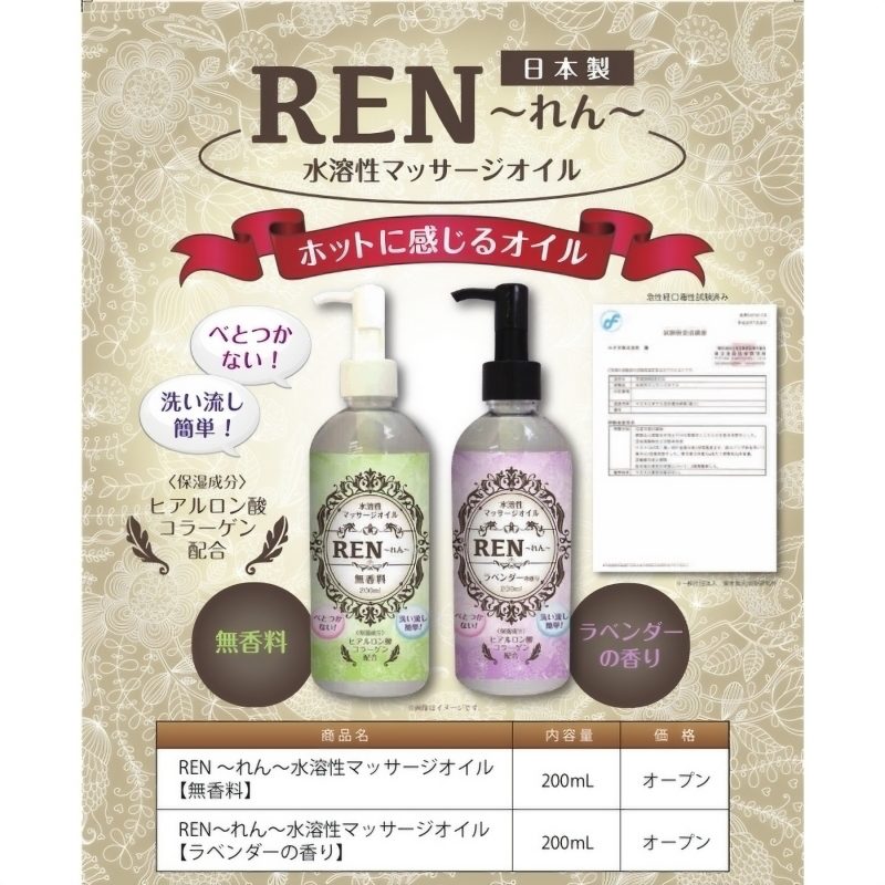 Alternative view of ＲＥＮ～れん～水溶性マッサージオイル２００ｍｌ　（無香料）