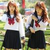 ＜ｍａｌｙｍｏｏｎ＞紺×白色の赤リボン長袖セーラー服